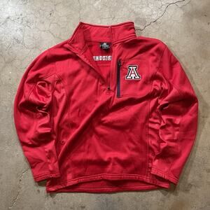 Men's Colosseum Red Arizona Wildcats Small Logo Quarter-Zip